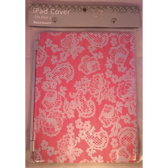 Cost Plus World Market Ipad Cover Pink Blue Magnetic Lace Fits 9.45 x 7.67 - Picture 3 of 4
